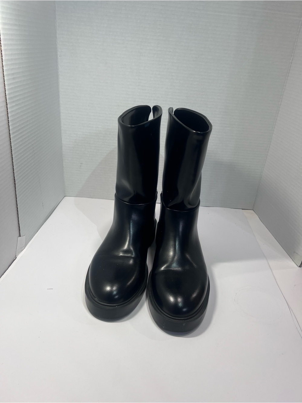 H&M Black Mid-Calf Platform Ankle Boots